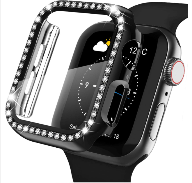 Black Bling Sparkle Rhinestone Apple Watch Case