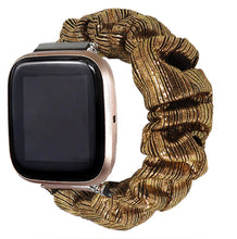 Load image into Gallery viewer, Gold Diamond Fitbit Versa 2 Scrunchie Band
