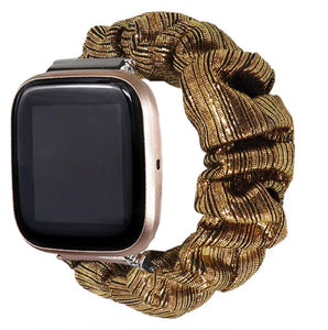 Gold Diamond Fitbit Versa 2 Scrunchie Band