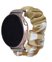 Load image into Gallery viewer, Khaki Gingham Samsung &amp; Garmin Scrunchie Band
