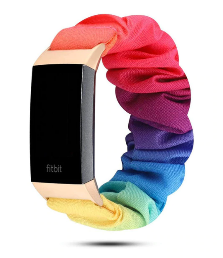 Rainbow Ombre Fitbit Charge 3 & 4 Scrunchie Band