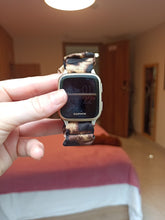 Load image into Gallery viewer, Apricot Leopard Fitbit Versa 3 &amp; Fitbit Sense Scrunchie Band
