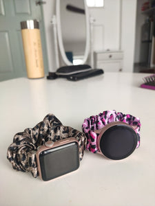 Champagne Leopard Apple Watch Scrunchie Band