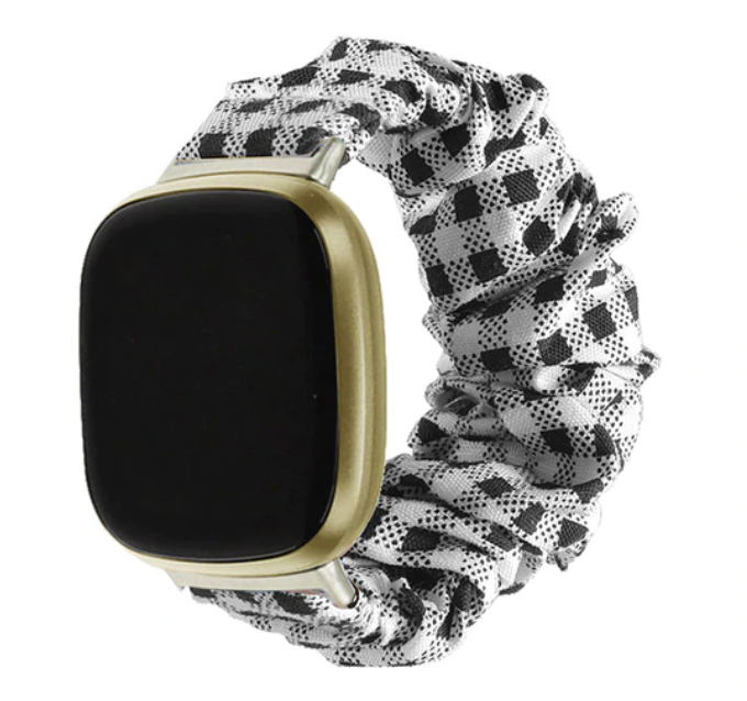 Checkered Fitbit Versa 2 Scrunchie Band
