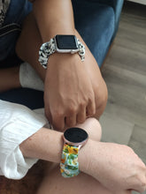 Load image into Gallery viewer, Dalmatian Daisy Apple Watch Scrunchie Band
