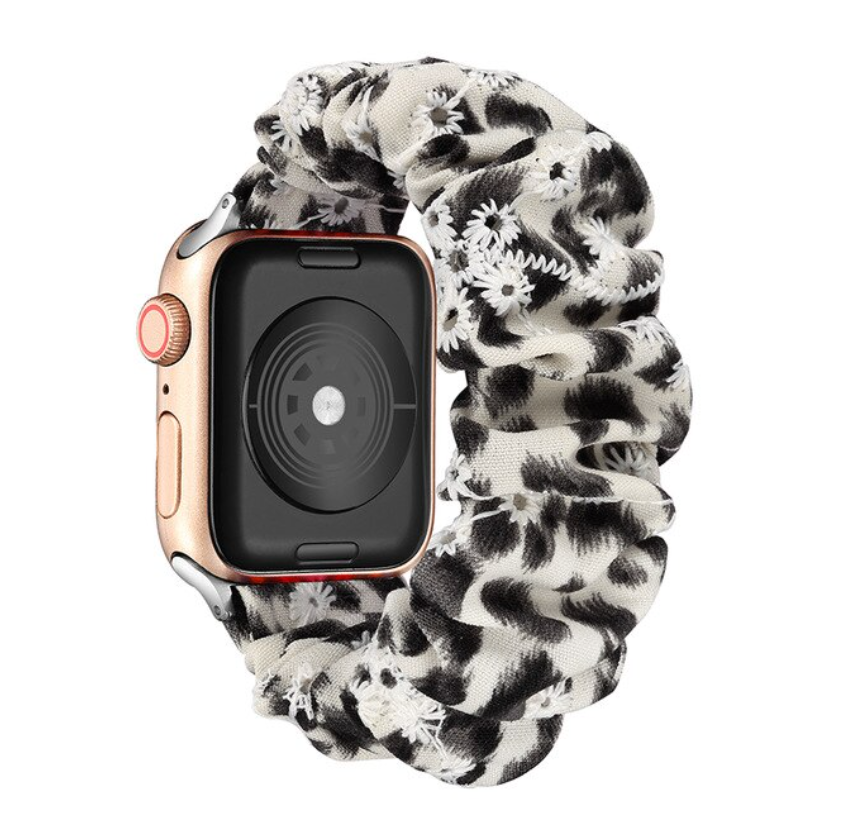 Dalmatian Daisy Apple Watch Scrunchie Band