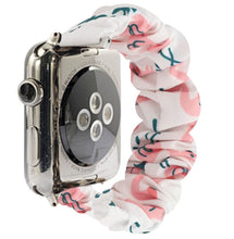 Load image into Gallery viewer, Flaming Flamingo Apple Watch Scrunchie Band
