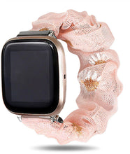 Load image into Gallery viewer, Peach Daisy Fitbit Versa 2 Scrunchie Band
