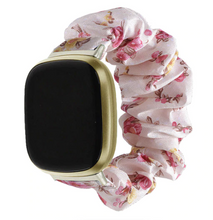 Load image into Gallery viewer, Pretty in Pink Fitbit Versa 3 &amp; Fitbit Sense Scrunchie Band
