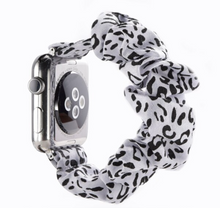 Load image into Gallery viewer, Snow Leopard Apple Watch Scrunchie Band
